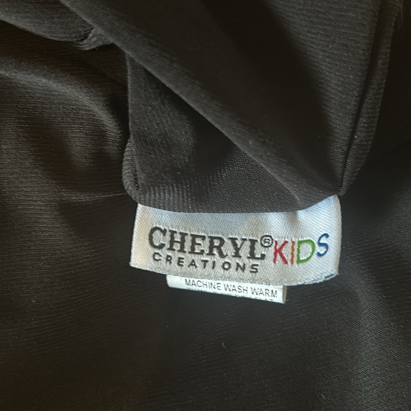 Worn 1X, Cheryl Creations kids, girls, cocktail dress, elastic leopard straps - Picture 4 of 6